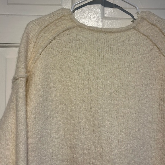 Free People Cream V-Neck Sweater - Picture 6 of 7